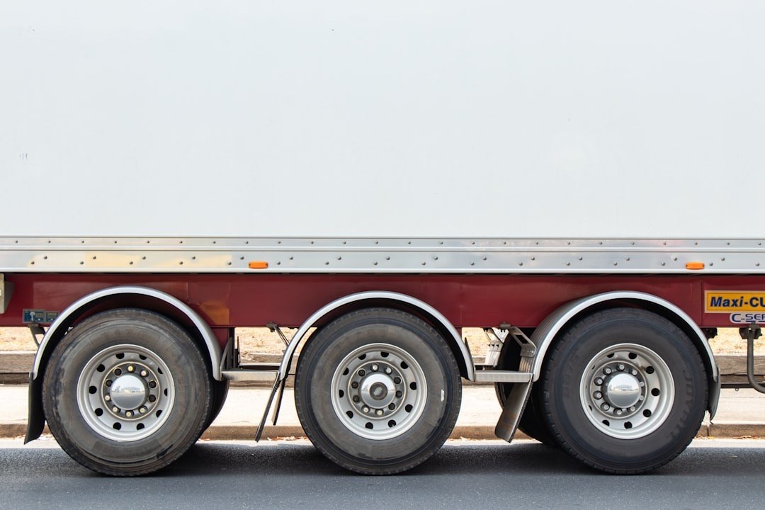 Flatbed trailer side view